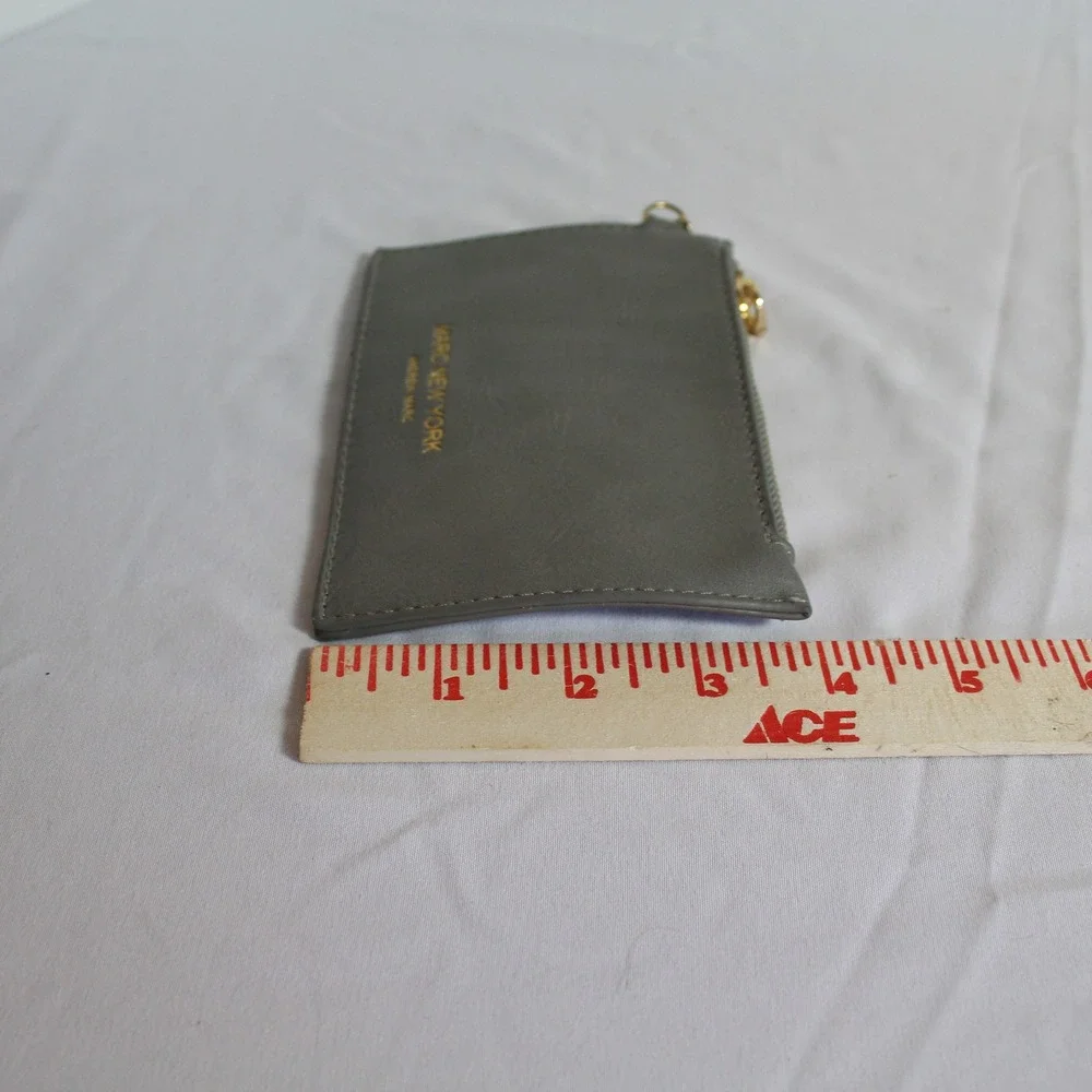 Marc New York Card Holder Wallet Keychain - Gray Small Zip Around‎ Coin Purse